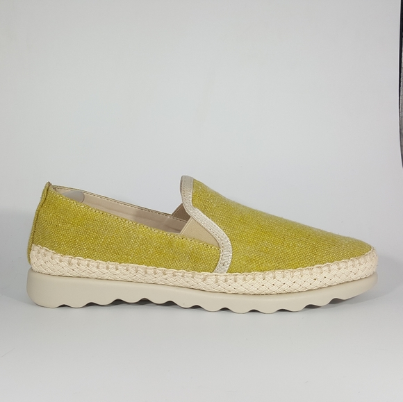 THE FLEXX Shoes - The Flexx Mustard Linen Espadrille On Wavy Sole